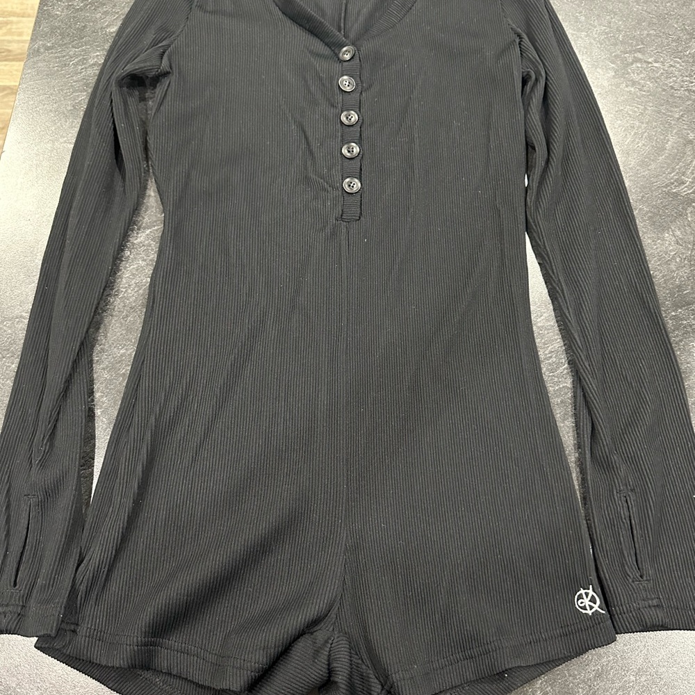Black Long Sleeve Pajama Romper